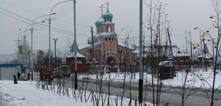 Междуреченск, Россия. Церковь, в которой отпевали погибших шахтеров на шахте 